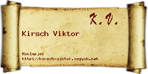 Kirsch Viktor névjegykártya